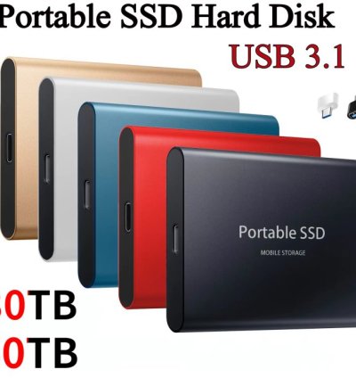 Portable SSD Type-C USB 3.1 60TB 30TB 16TB 8TB SSD Hard Drive 4TB External SSD M.2 for Laptop Desktop SSD Flash Memory Disk